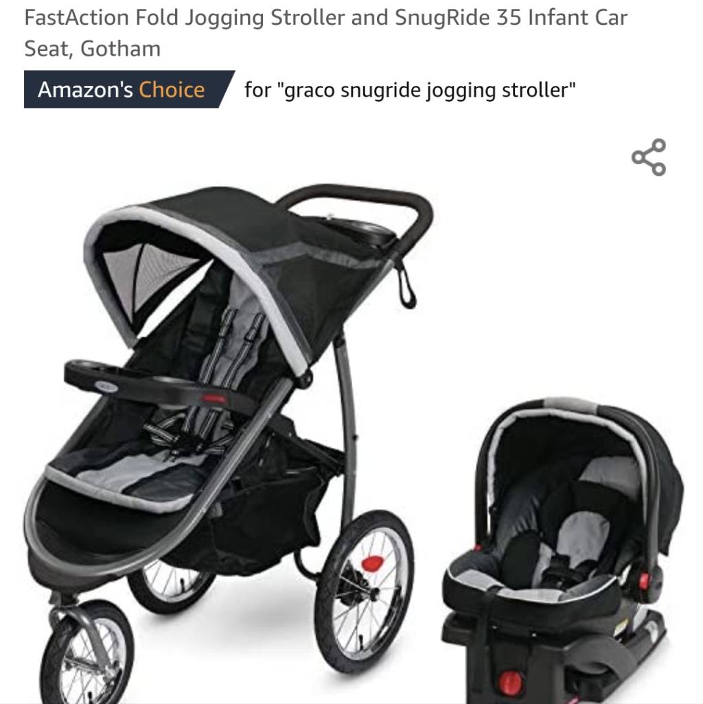 Graco Travel System Jogging Stroller With Snugride35 Carseat